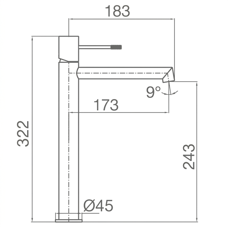 Mitigeur lavabo haut Tokyo Nickel Brossé