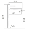 Mitigeur lavabo haut Tokyo Nickel Brossé