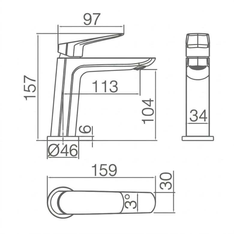 Mitigeur lavabo Flamande chrome