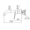 Mitigeur lavabo Encastré Flamande chrome