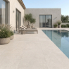 Carrelage sol extérieur effet pierre Sentosa crème R11 90x90 cm