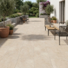 Carrelage sol extérieur effet pierre Ancolie Sable R11 60x120 cm