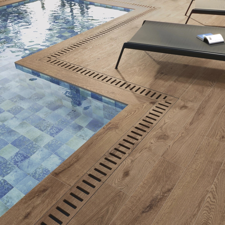 Dalle extérieur effet bois Corcovado 2.0 Honey R11 30x120,5 cm