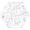 Carrelage sol hexagonal Terrazzo blanc 23x23 cm