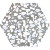 Carrelage sol hexagonal Terrazzo gris 23x23 cm