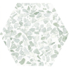 Carrelage sol hexagonal Terrazzo vert 23x23 cm