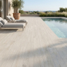 Carrelage sol extérieur effet bois Landes white R11 23*120 cm
