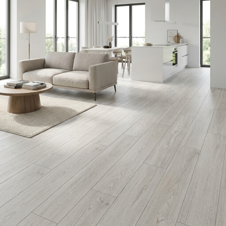 Carrelage sol imitation parquet Landes white 23*120 cm