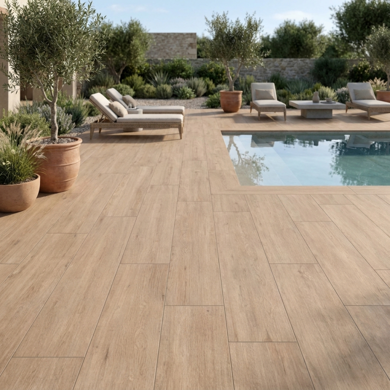 Carrelage sol extérieur effet bois Nature oak R11 22.5*90 cm