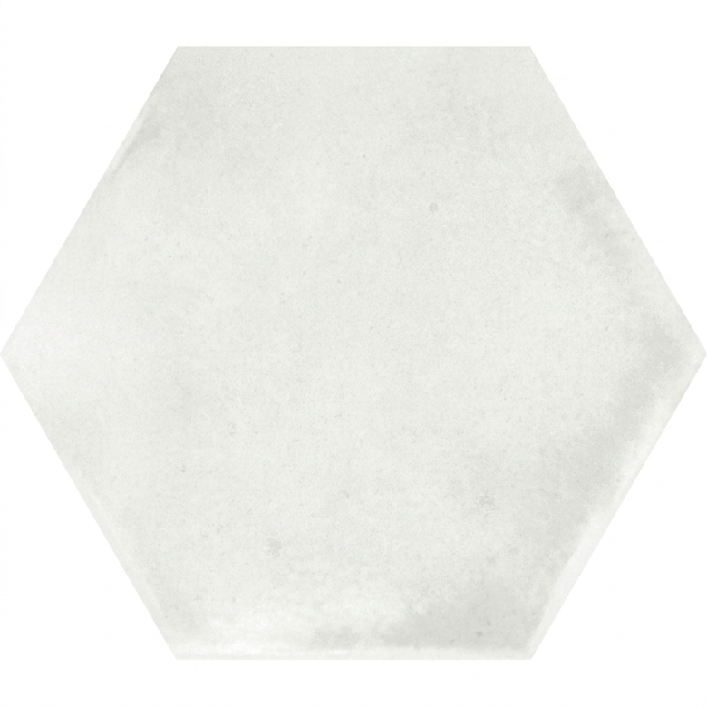 Carrelage sol hexagonal Acuarela blanc grisé 12,4x10,6 cm