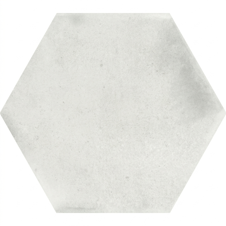 Carrelage sol hexagonal Acuarela blanc grisé 12,4x10,6 cm