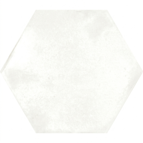 Carrelage sol hexagonal Acuarela blanc grisé 12,4x10,6 cm