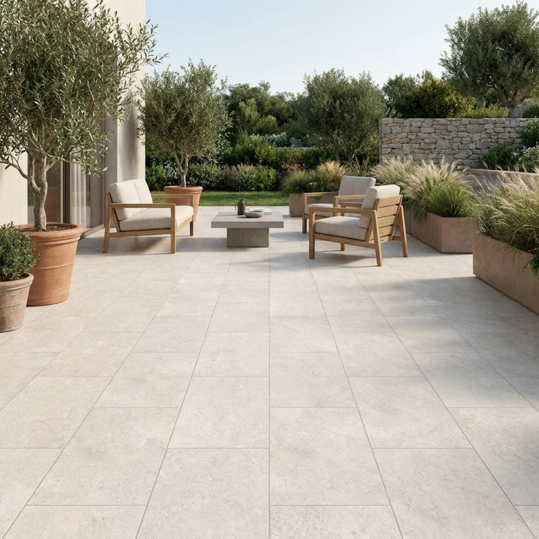 Carrelage sol extérieur effet Travertin Lara beige R11 60*120 cm