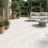 Carrelage sol extérieur effet Travertin Lara blanc grisé R11 60*120 cm