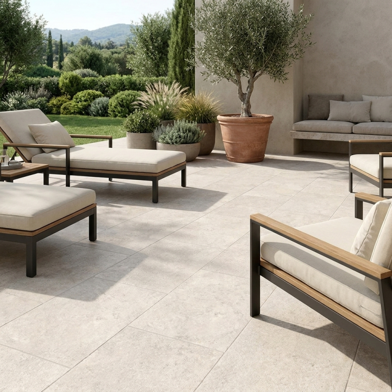 Carrelage sol extérieur effet Travertin Lara beige R11 60*120 cm