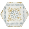 Carrelage sol hexagonal Acuarela décor mix 12,4x10,6 cm