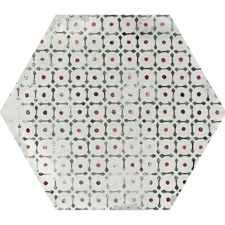 Carrelage sol hexagonal Acuarela décor mix 12,4x10,6 cm