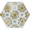 Carrelage sol hexagonal Acuarela décor mix 12,4x10,6 cm