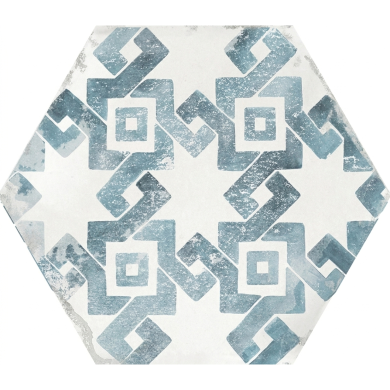 Carrelage sol hexagonal Acuarela décor mix 12,4x10,6 cm