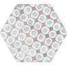 Carrelage sol hexagonal Acuarela décor mix 12,4x10,6 cm