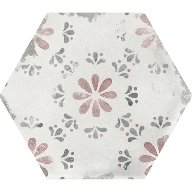 Carrelage sol hexagonal Acuarela décor mix 12,4x10,6 cm