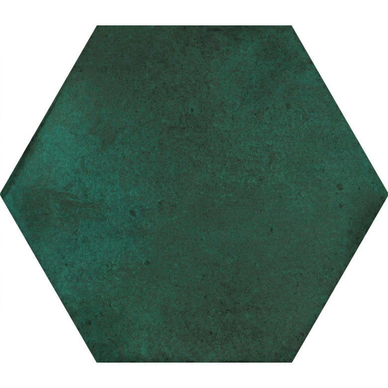 Carrelage sol hexagonal Acuarela émeraude 12,4x10,6 cm