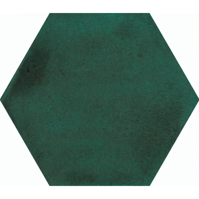 Carrelage sol hexagonal Acuarela émeraude 12,4x10,6 cm