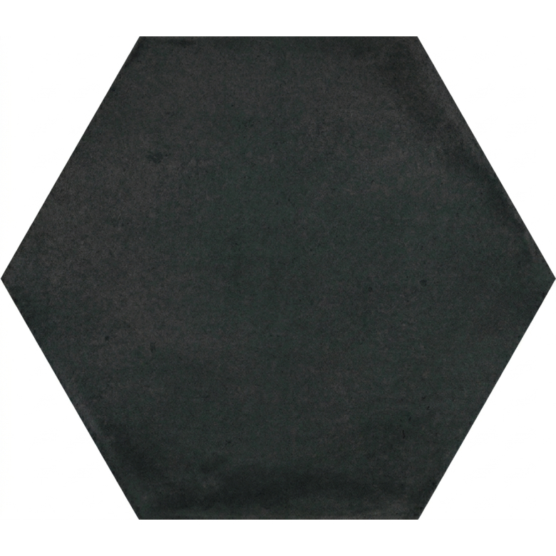Carrelage sol hexagonal Acuarela nuit noir 12,4x10,6 cm