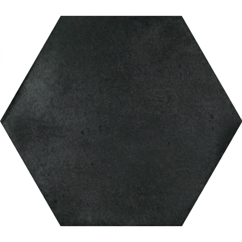 Carrelage sol hexagonal Acuarela nuit noir 12,4x10,6 cm
