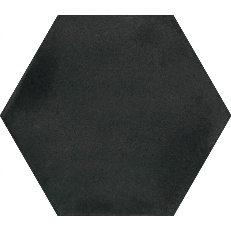 Carrelage sol hexagonal Acuarela nuit noir 12,4x10,6 cm