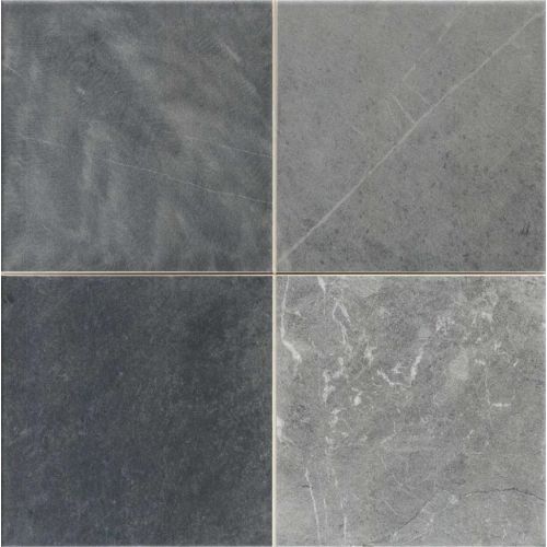 Carrelage sol extérieur effet Pierre de Bali Naga anthracite R11 33x33 cm