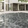 Carrelage sol extérieur effet Pierre de Bali Naga anthracite R11 33x33 cm