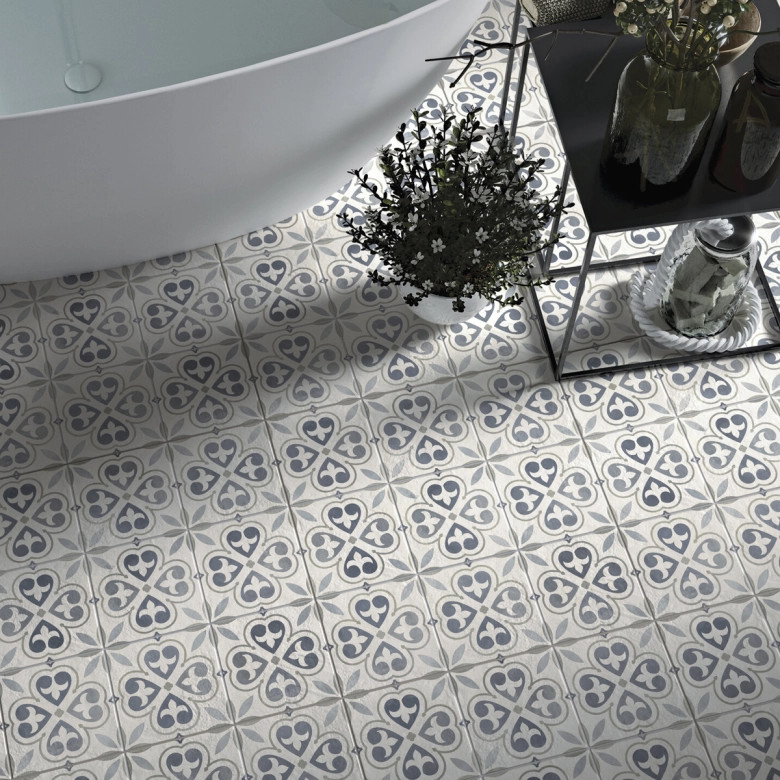 Carrelage sol effet carreaux de ciment Stella fint 60x60 cm