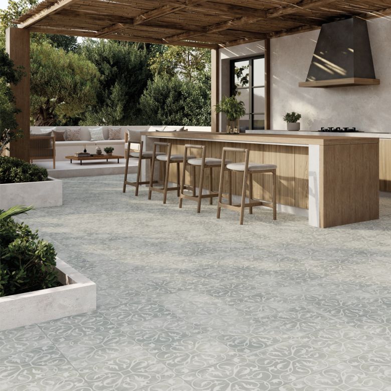 Carrelage sol extérieur classique Aragon vert 33x33 cm R11