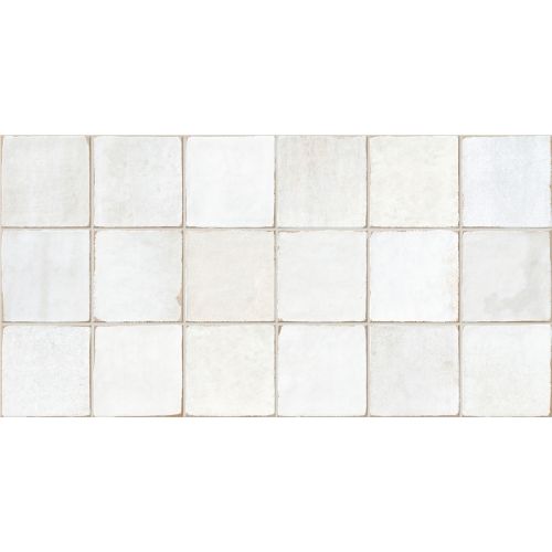 Carrelage mur effet zellige Asilah block blanc grisé 32x62,5 cm
