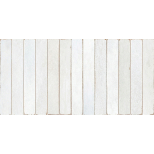 Carrelage mur effet zellige Asilah long blanc grisé 32x62,5 cm