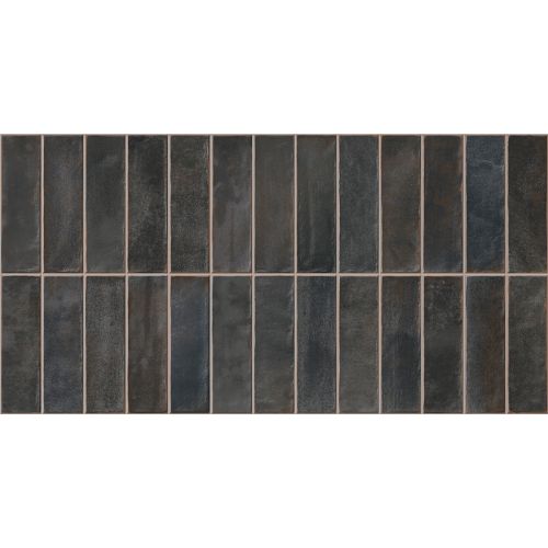 Carrelage mur effet zellige Asilah limit noir 32x62,5 cm
