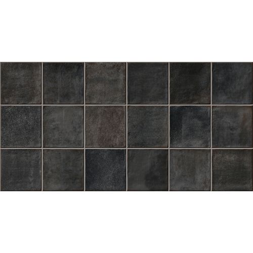 Carrelage mur effet zellige Asilah block noir 32x62,5 cm