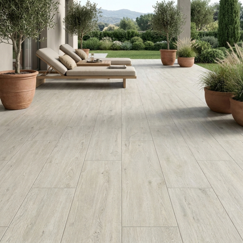 Dalle extérieur effet bois Upala naturel 2.0 R11 40x120 cm