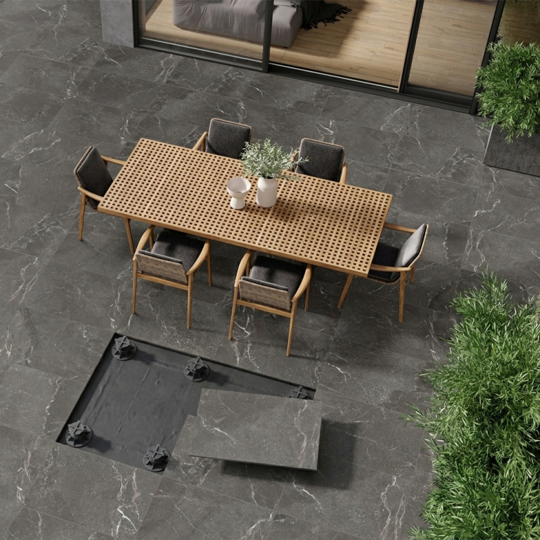Dalle extérieur Toscana 2.0 anthracite R11 60x60cm
