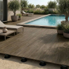 Dalle extérieur effet bois Upala marron 2.0 R11 40x120 cm