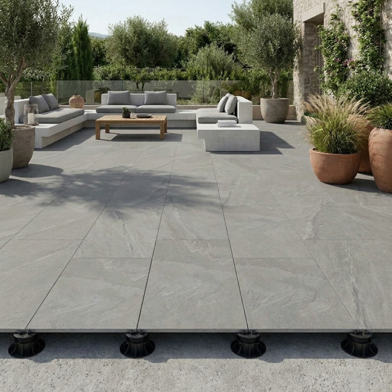 Dalle extérieur effet pierre Onyx 2.0 greige R11 60x120 cm