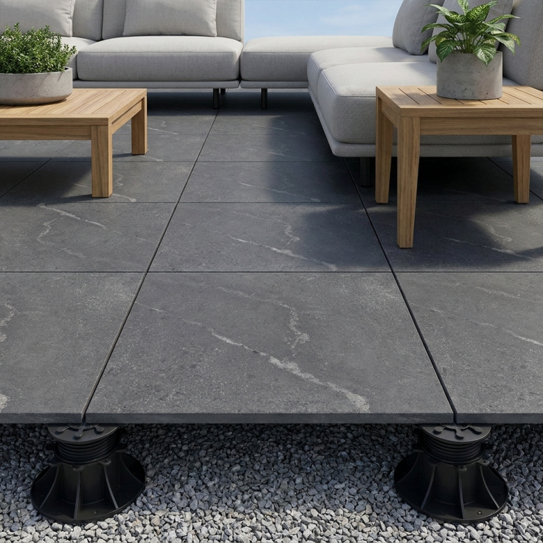 Dalle extérieur Opale 2.0 gris anthracite R11 60x60 cm