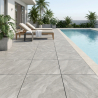 Dalle extérieur effet pierre Volcania 2.0 perle R11 60x60 cm