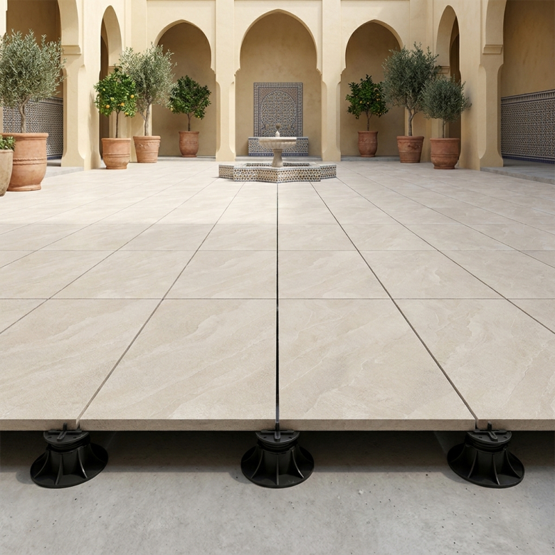 Dalle extérieur effet pierre Volcania 2.0 beige R11 60x120 cm
