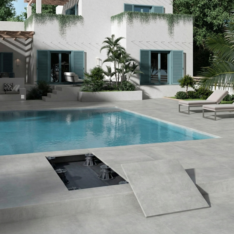 Dalle extérieur Béton 2.0 gris R11 100x100cm