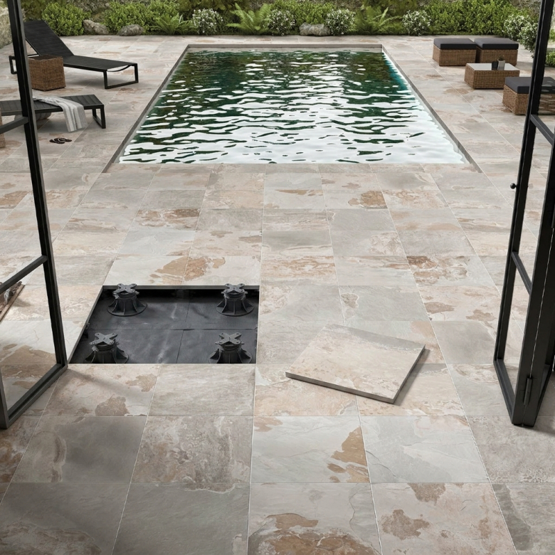 Dalle extérieur Chateau 2.0 Gris R11 60x60 cm