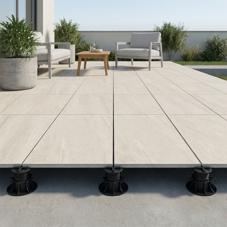 Dalle extérieur Tikal 2.0 Blanc grisé R11 60x120 cm