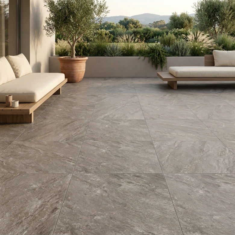 Dalle extérieur Zircon taupe R11 60x60 cm