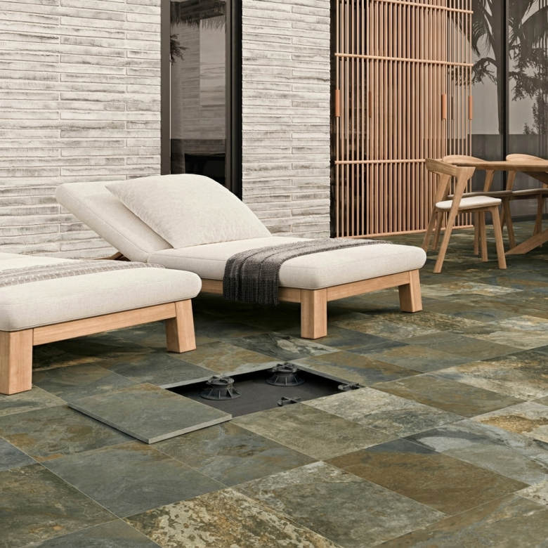Dalle extérieur effet pierre Krabi 2.0 vert R11 60x120 cm